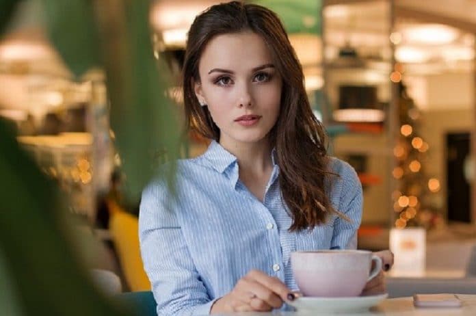 Girl in cafe