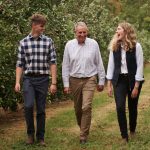 Martin Thatcher with fifth generation cidermakers Eleanor Thatcher and Peter Thatcher.